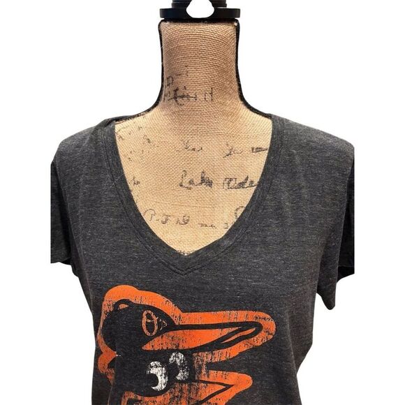 5th & Ocean Baltimore Orioles Women's V-Neck T-Shirt Black XL Short Sleeve - Picture 2 of 7